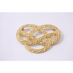 JJ Jonette, Infinity Knot, Brooch, Gold Tone, Pin, Vintage, ~ 260120-WH 905
